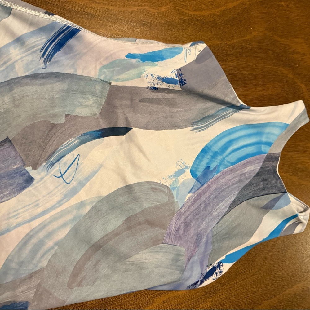 Athleta Blue and Gray Abstract Tank Top